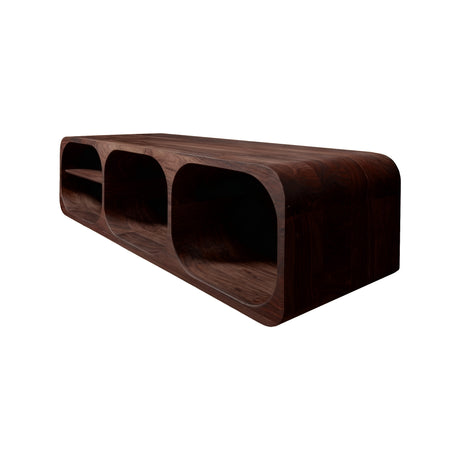 Velmora Handcrafted Solid Wood Floating Bathroom Vanity with Open Storage Dark Walnut - Timberustic Floating Bathroom Vanity with Open Storage
