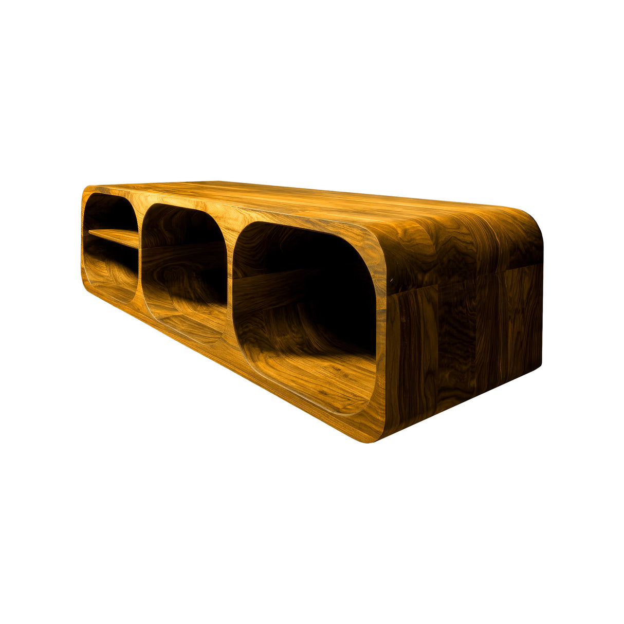 Velmora Handcrafted Solid Wood Floating Bathroom Vanity with Open Storage Teak - Timberustic Floating Bathroom Vanity with Open Storage