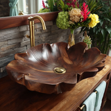 Velmora Handcrafted Solid Wood Flower Vessel Sink