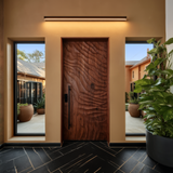 Velmora Handcrafted Solid Wood Organic Relief Single Door