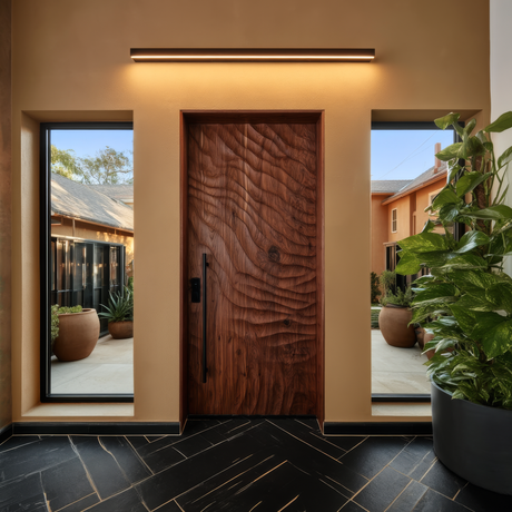 Velmora Handcrafted Solid Wood Organic Relief Single Door - Timberustic Door