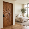 Velmora Handcrafted Solid Wood Organic Relief Single Door Brown - Timberustic Door