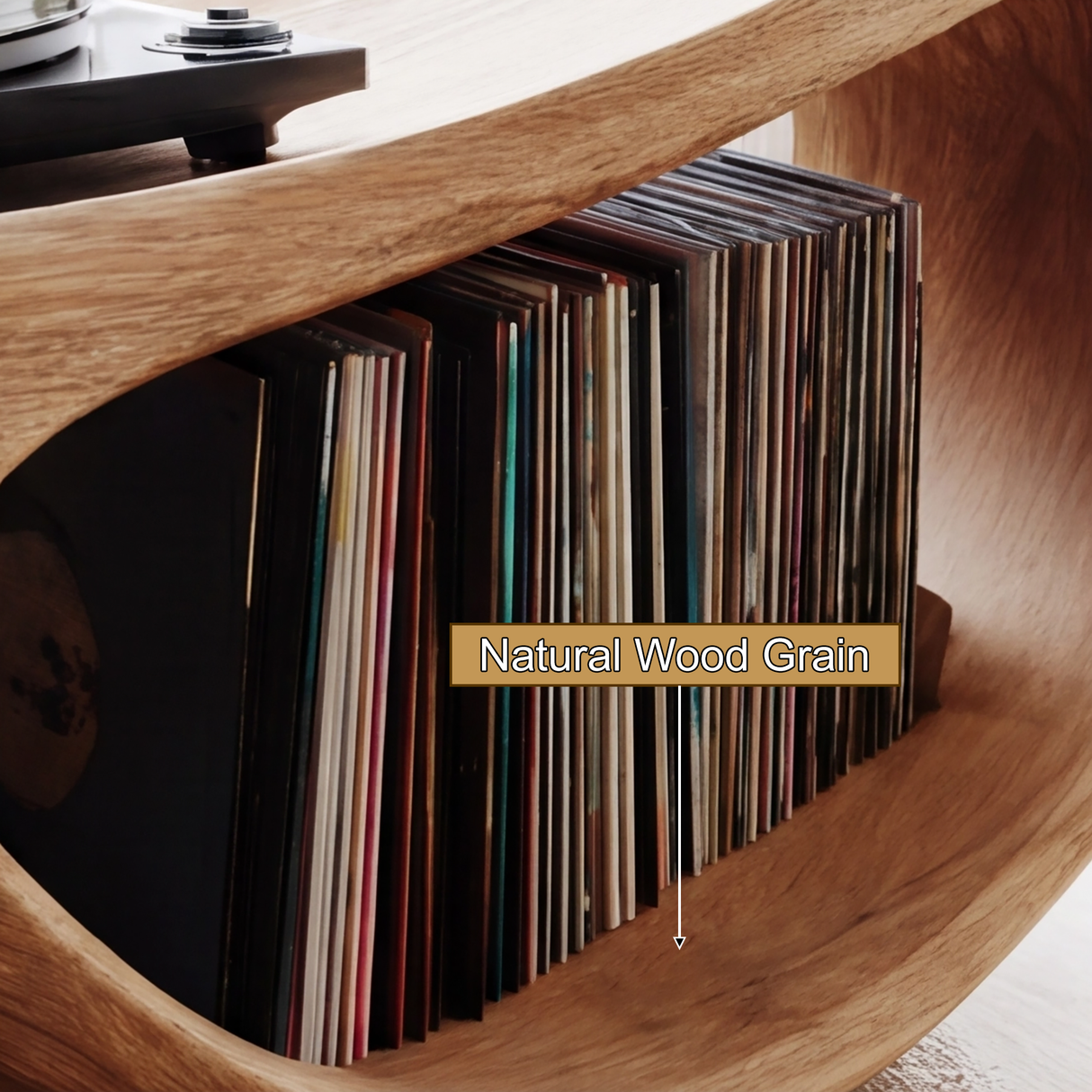 Velmora Handcrafted Solid Wood Record Player Stand