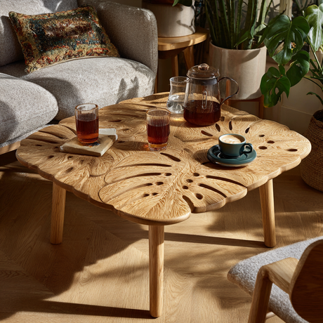 Velmora Live Edge Solid Wood Coffee Table - Timberustic Coffee Table