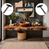 Velmora Live Edge Solid Wood Floating Bathroom Vanity SPA358942 - Timberustic Floating Bathroom Vanity