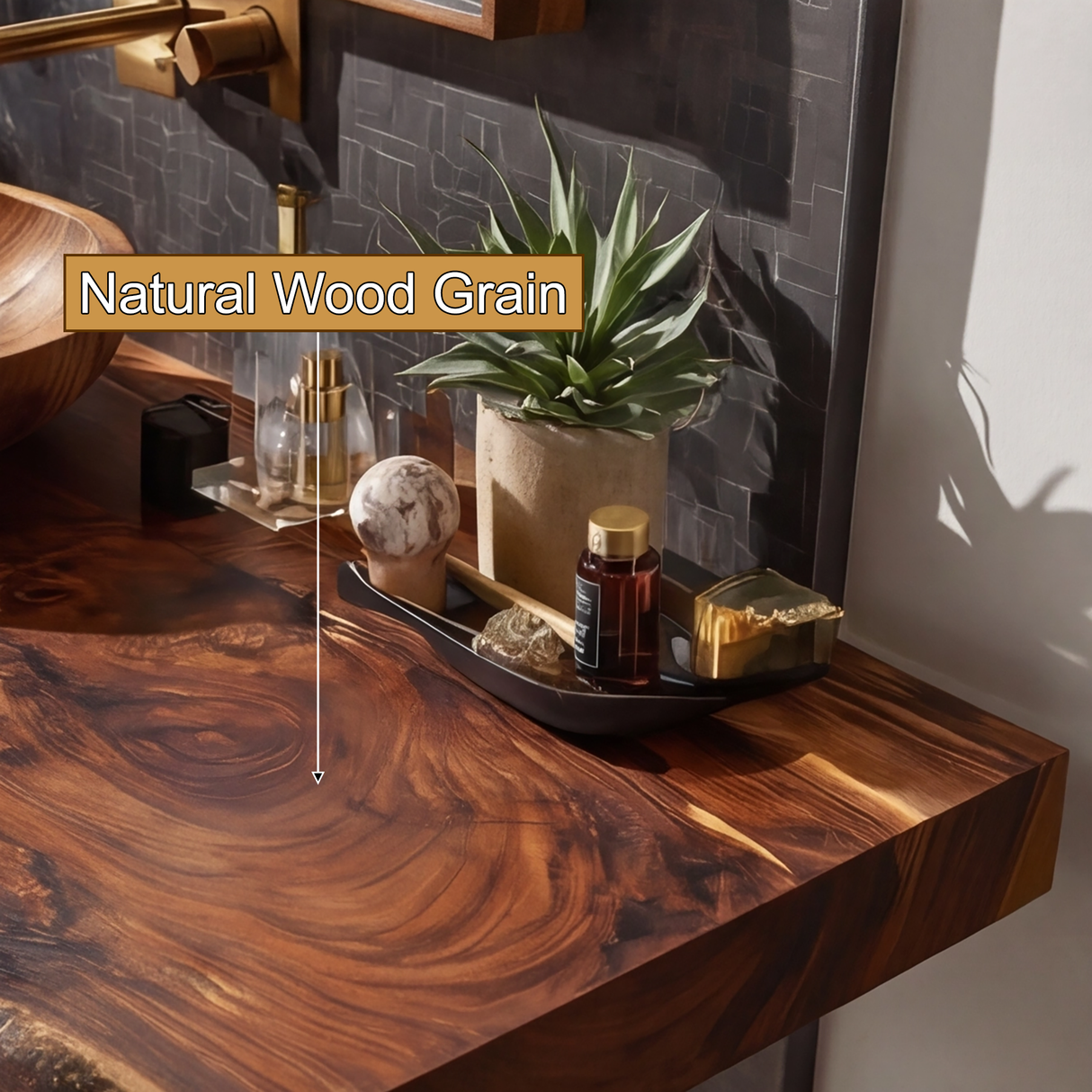 Velmora Live Edge Solid Wood Floating Bathroom Vanity SPA358942 - Timberustic Floating Bathroom Vanity