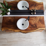 Velmora Live Edge Solid Wood Floating Bathroom Vanity with Drawers - Timberustic Floating Bathroom Vanity With Drawers