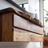 Velmora Live Edge Solid Wood Floating Bathroom Vanity with Drawers - Timberustic Floating Bathroom Vanity With Drawers