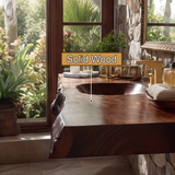 Velmora Live Edge Solid Wood Floating Bathroom Vanity with Integrated Sink SPA555232 - Timberustic Floating Bathroom Vanity with Integrated Sink