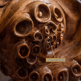 Velmora Octopus Form Sculpted Solid Wood Floating Bathroom Vanity with Integrated Sink - Timberustic Floating Bathroom Vanity with Integrated Sink