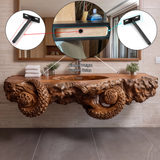 Velmora Octopus Form Sculpted Solid Wood Floating Bathroom Vanity with Integrated Sink - Timberustic Floating Bathroom Vanity with Integrated Sink