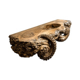 Velmora Octopus Form Sculpted Solid Wood Floating Bathroom Vanity with Integrated Sink Natural Oak - Timberustic Floating Bathroom Vanity with Integrated Sink