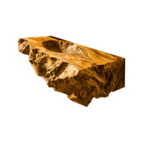 Velmora Raw Carved Solid Wood Floating Bathroom Vanity with Integrated Sink Teak - Timberustic Floating Bathroom Vanity with Integrated Sink