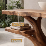Velmora Rootform Solid Wood Freestanding Bathroom Vanity with Shelves - Timberustic Freestanding Bathroom Vanity with Shelves