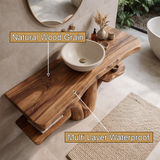 Velmora Rootform Solid Wood Freestanding Bathroom Vanity with Shelves - Timberustic Freestanding Bathroom Vanity with Shelves