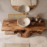 Velmora Rootform Solid Wood Freestanding Bathroom Vanity with Shelves - Timberustic Freestanding Bathroom Vanity with Shelves