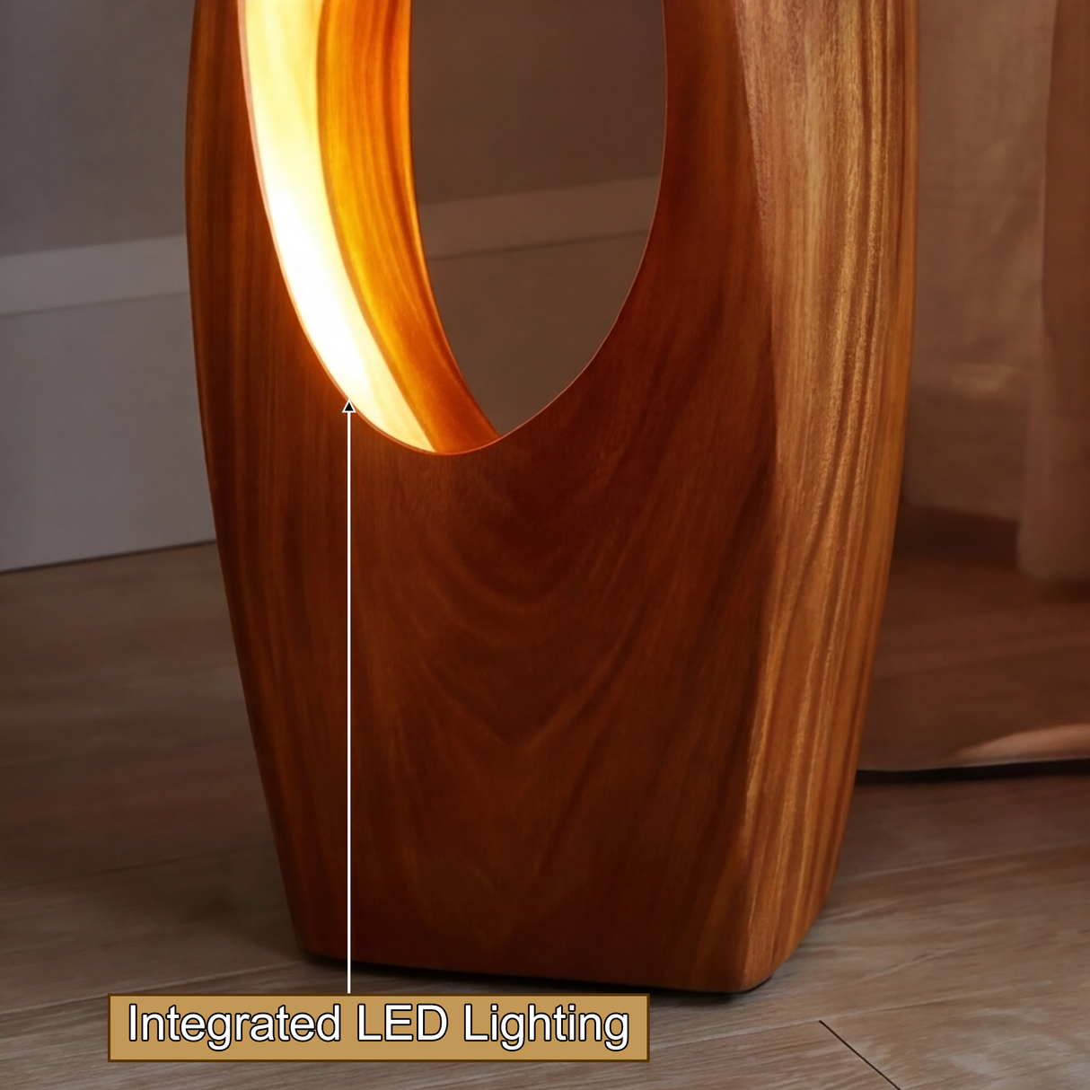 Velmora Sculpted Infinity Integrated LED Wood Floor Lamp SPA263701 - Timberustic Floor Lamp