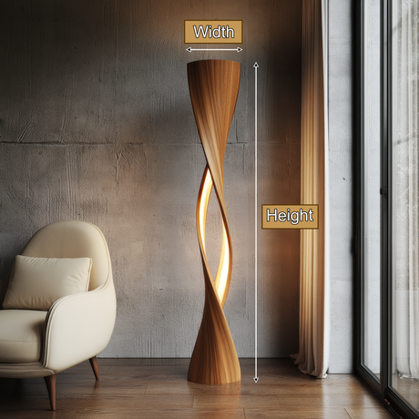 Velmora Sculpted Integrated LED Wood Floor Lamp - Timberustic Floor Lamp