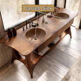 Velmora Sculpted Solid Wood Freestanding Bathroom Vanity with Drawers - Timberustic Freestanding Bathroom Vanity with Drawers