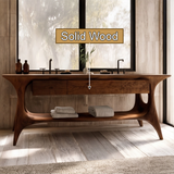 Velmora Sculpted Solid Wood Freestanding Bathroom Vanity with Drawers - Timberustic Freestanding Bathroom Vanity with Drawers