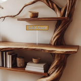 Velmora Sculpted Solid Wood Console Table with Shelves - Timberustic Console Table with Shelves