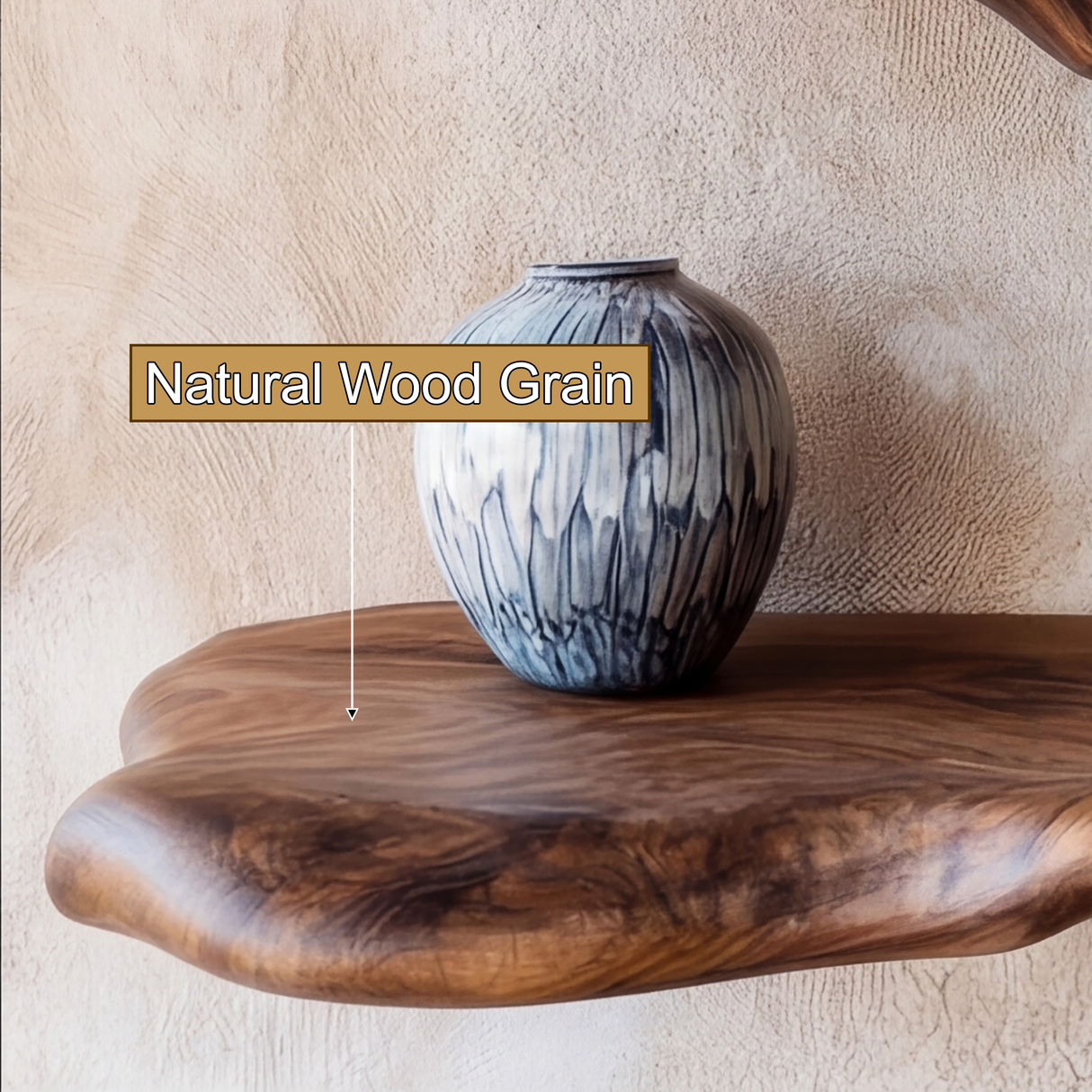 Velmora Sculpted Solid Wood Mushroom Floating Shelf SPA654935 - Timberustic Floating Shelf