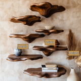 Velmora Sculpted Solid Wood Mushroom Floating Shelf SPA654935 - Timberustic Floating Shelf