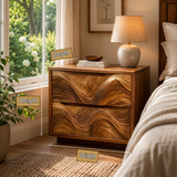Velmora Sculpted Solid Wood Nightstand SPA120155 - Timberustic Nightstand
