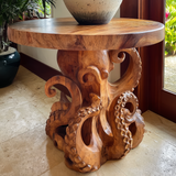 Velmora Sculpted Solid Wood Pedestal Stand - Timberustic Pedestal Stand