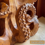 Velmora Sculpted Solid Wood Pedestal Stand - Timberustic Pedestal Stand