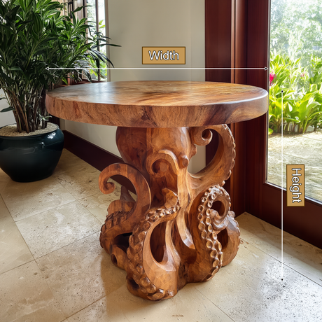 Velmora Sculpted Solid Wood Pedestal Stand - Timberustic Pedestal Stand