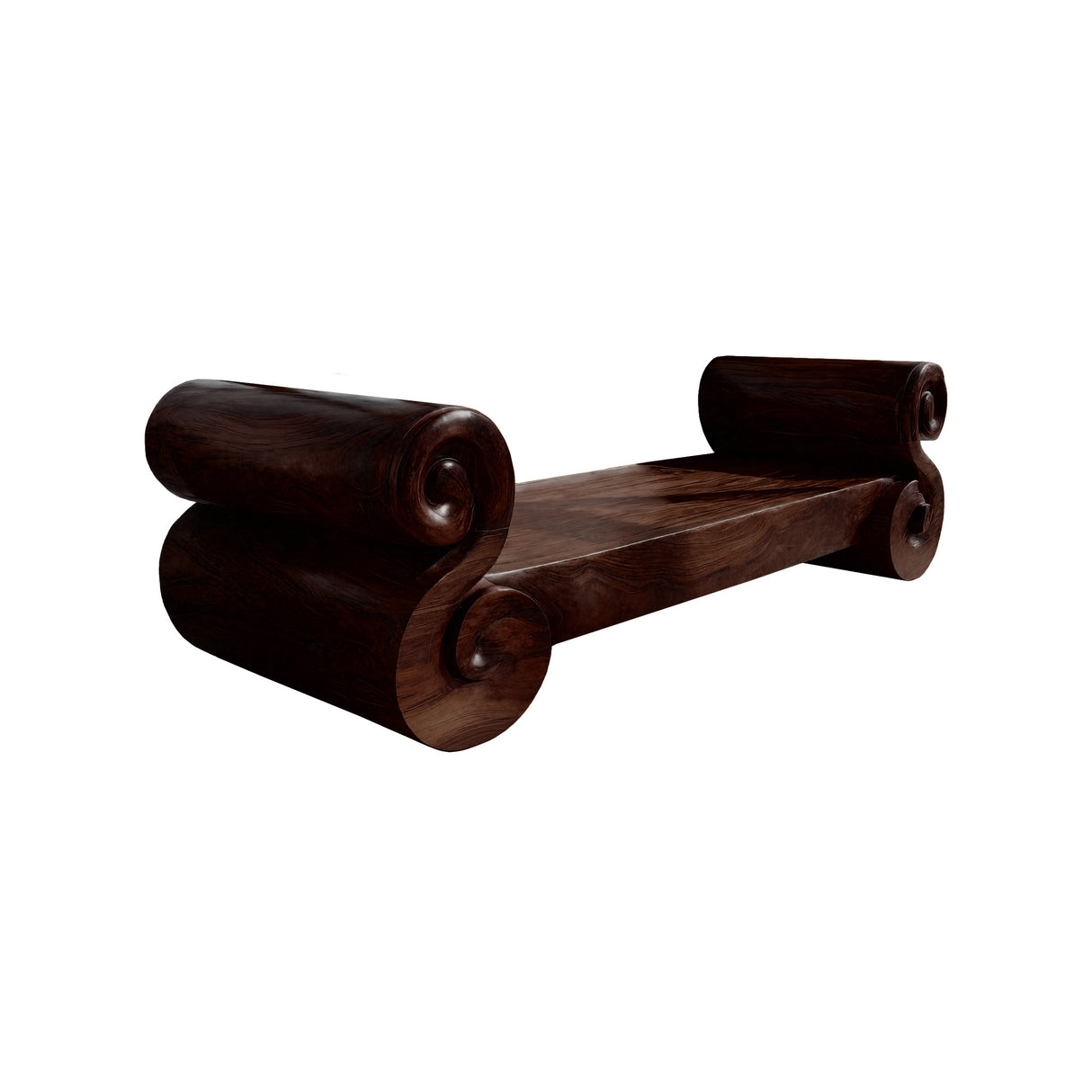 Velmora Sculpted Solid Wood Sofa Dark Walnut - Timberustic Sofa