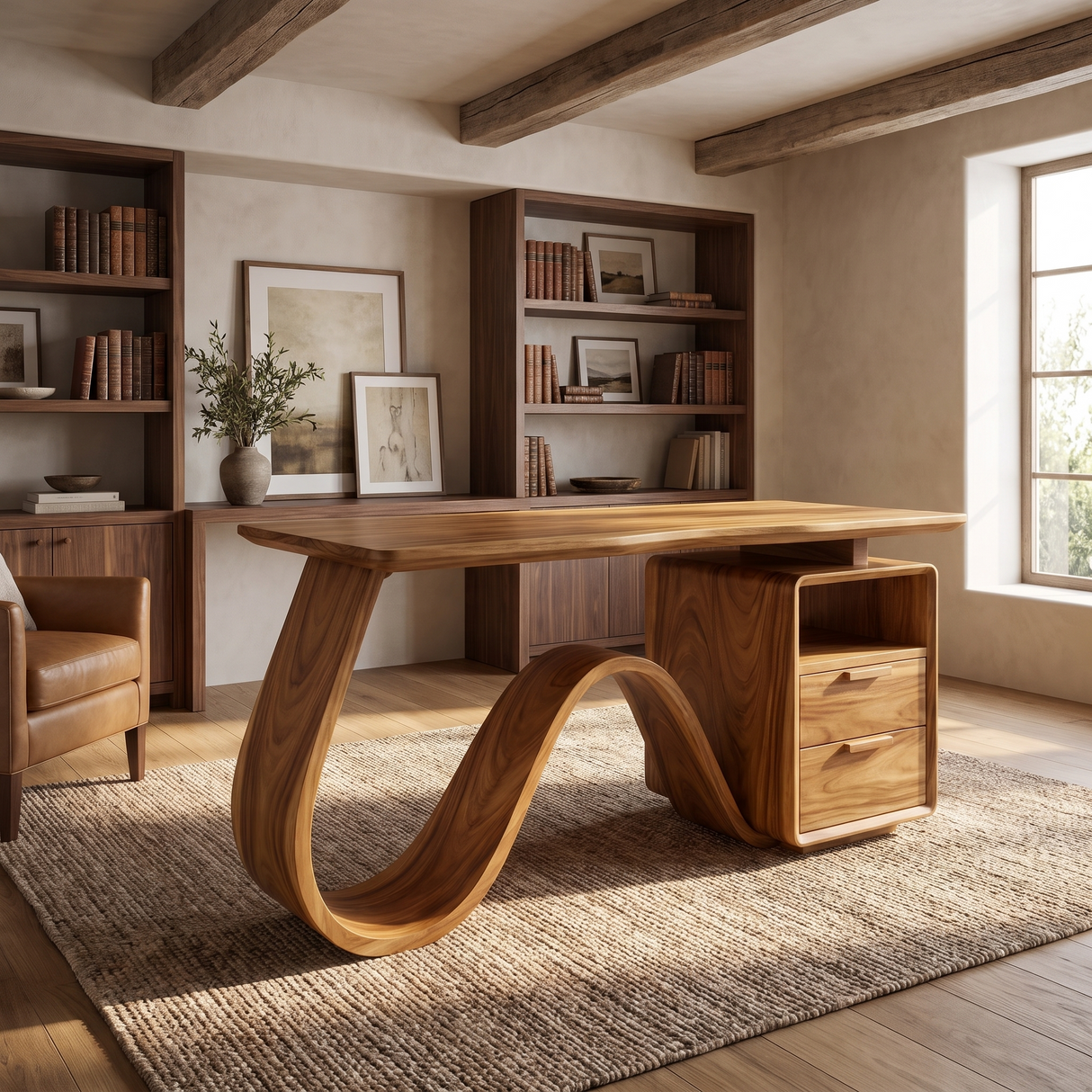 Velmora Solid Wood Desk with Drawers - Timberustic Desk With Drawers