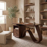 Velmora Solid Wood Desk with Drawers - Timberustic Desk With Drawers