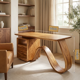Velmora Solid Wood Desk with Drawers - Timberustic Desk With Drawers