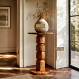 Velmora Solid Wood Pedestal Stand - Timberustic Pedestal Stand