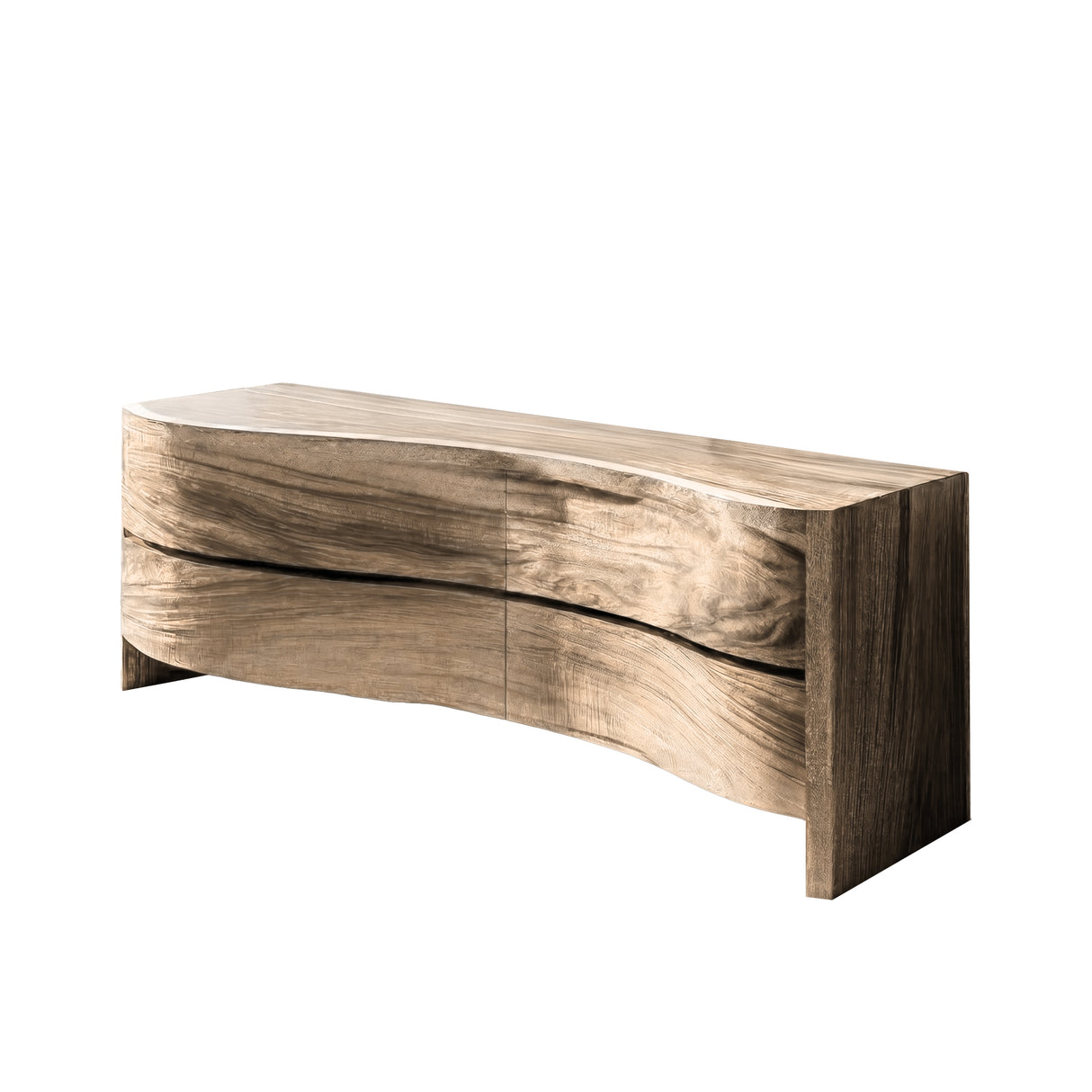 Velmora Wave Solid Wood Bathroom Vanity with Drawers Natural Oak - Timberustic Freestanding Bathroom Vanity with Drawers