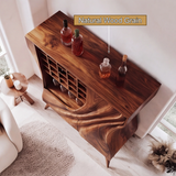 Velmorian Sculpted Solid Wood Bar Cabinet