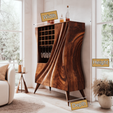Velmorian Sculpted Solid Wood Bar Cabinet