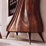 Velmorian Sculpted Solid Wood Bar Cabinet