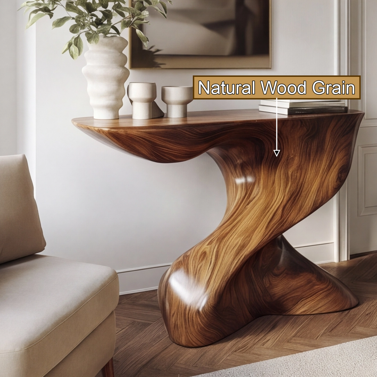 Velmorian Sculpted Solid Wood Console Table - Timberustic Console Table