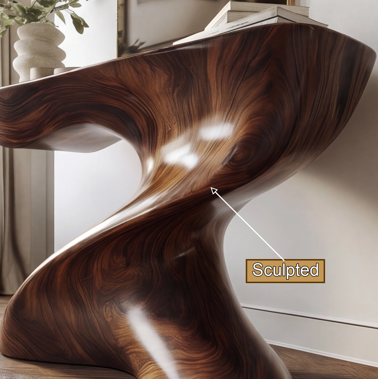 Velmorian Sculpted Solid Wood Console Table - Timberustic Console Table