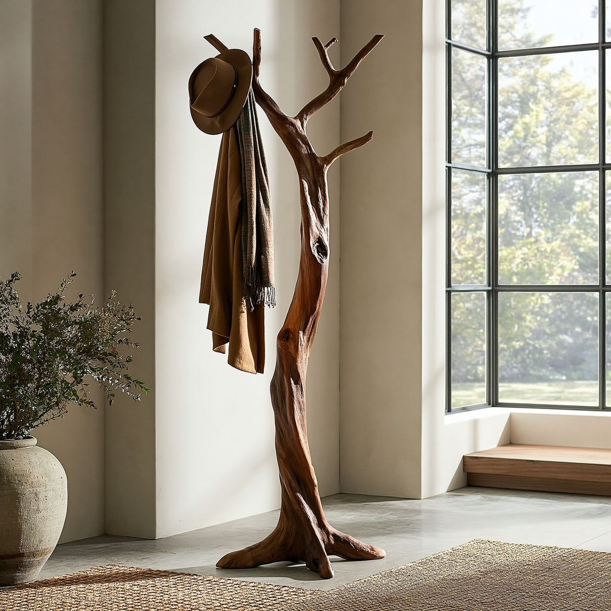 Velmorian Sculpted Solid Wood Tree Coat Rack - Timberustic Tree Coat Rack