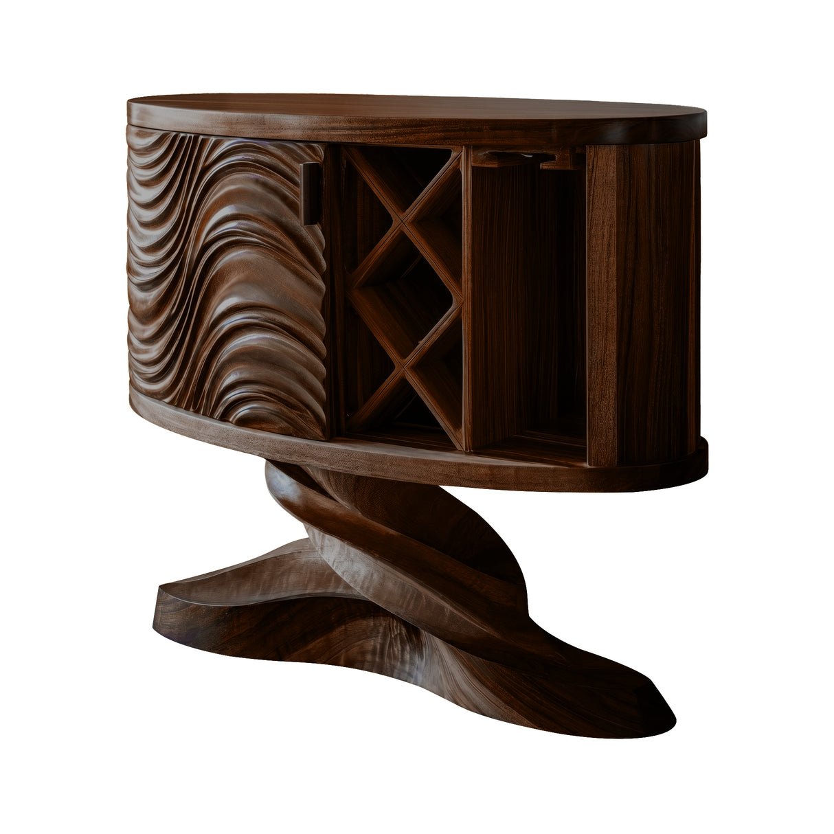 Velmorin Handcrafted Solid Wood Bar Cabinet