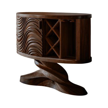 Velmorin Handcrafted Solid Wood Bar Cabinet