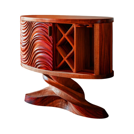 Velmorin Handcrafted Solid Wood Bar Cabinet