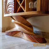 Velmorin Handcrafted Solid Wood Bar Cabinet
