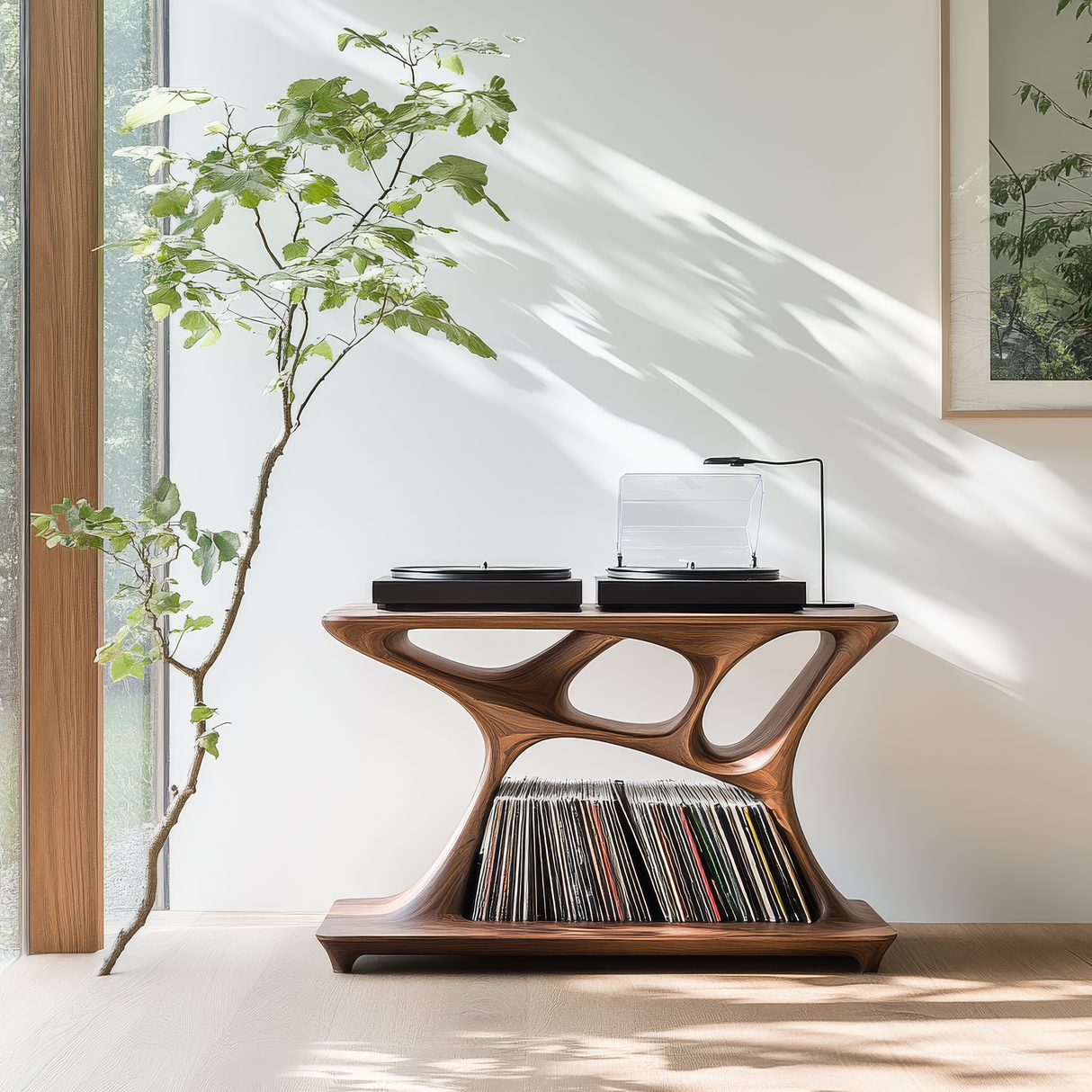 Velmorin Handcrafted Solid Wood Record Player Stand SPA156121 - Timberustic Record Player Stand With Storage