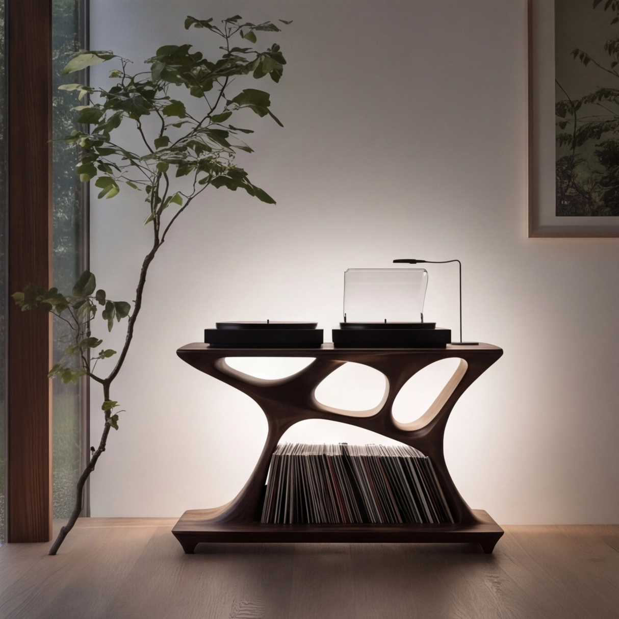 Velmorin Handcrafted Solid Wood Record Player Stand SPA156121 - Timberustic Record Player Stand With Storage