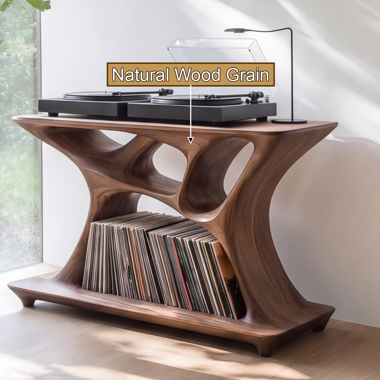 Velmorin Handcrafted Solid Wood Record Player Stand SPA156121 - Timberustic Record Player Stand With Storage